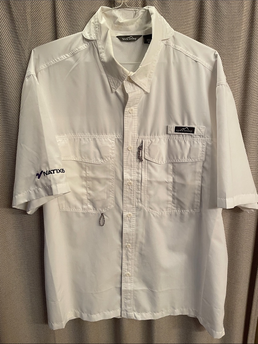 Eddie Bauer Men’s Short-Sleeve Button-Down Shirt in White